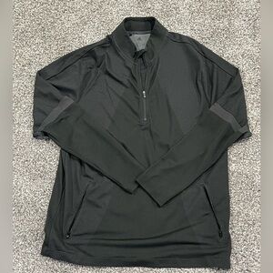 Adidas Mens 1/4 Zip Long Sleeve Pullover Jacket Size Large Black Lightweight